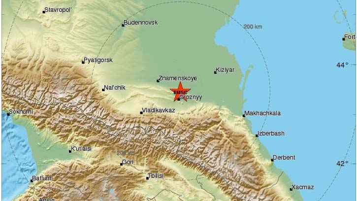Землетрясение магнитудой 4.8 произошло в Чеченской Республике
