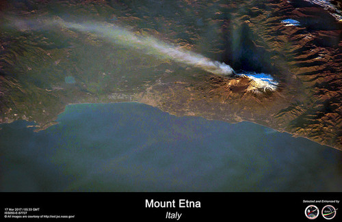Извержение Этны с борта МКС