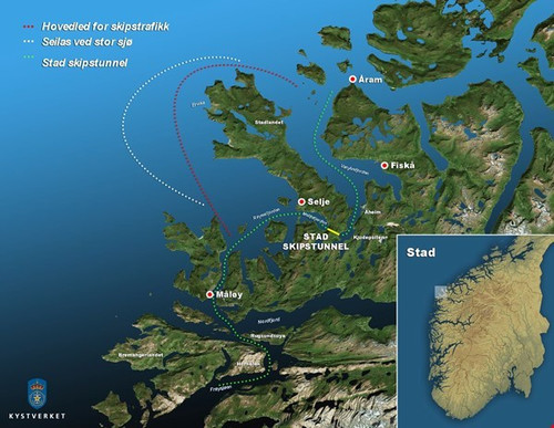 В Норвегии хотят построить первый в мире судоходный туннель