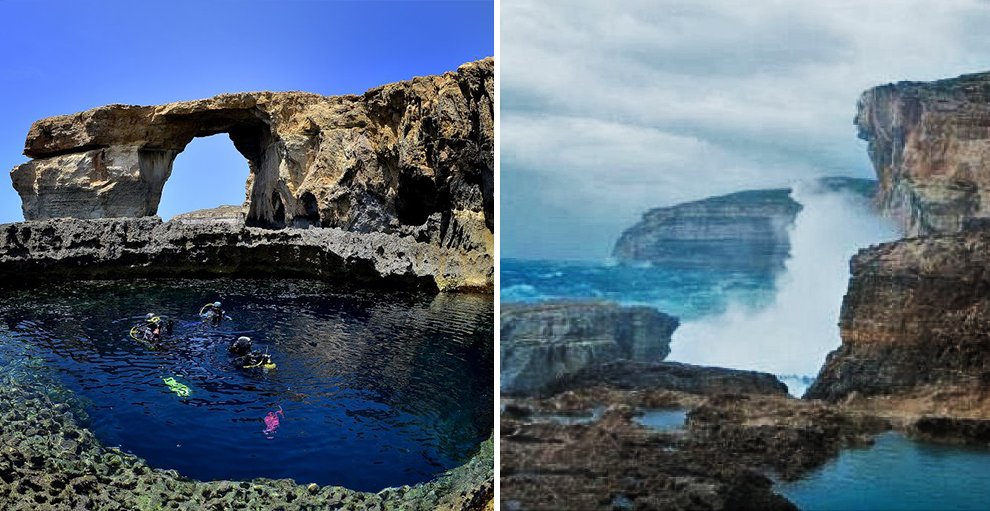 На Мальте обрушилась знаменитая скала